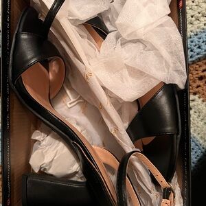 Anne Michelle Black Ankle Strap Heels